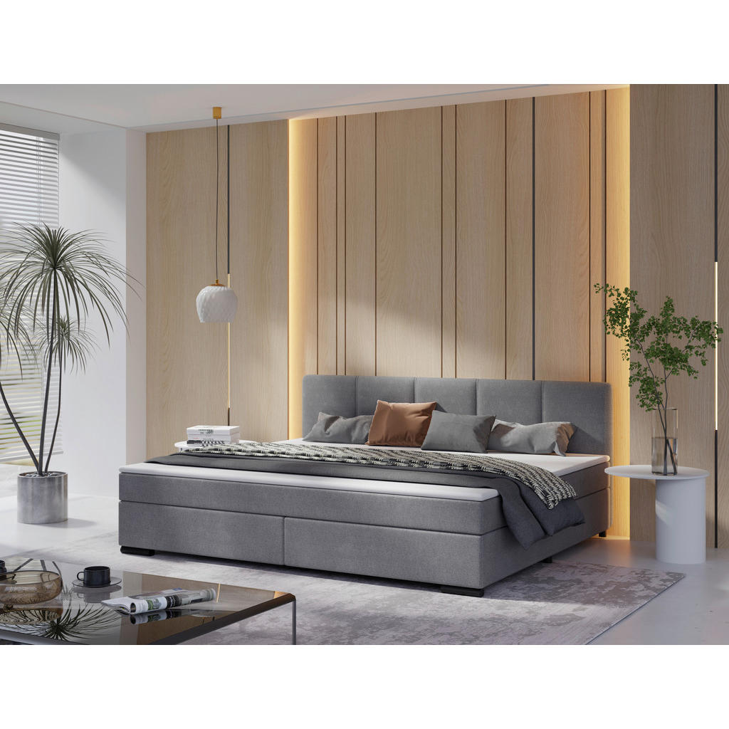MID.YOU POSTEL BOXSPRING, 240/200 cm, světle šedá
