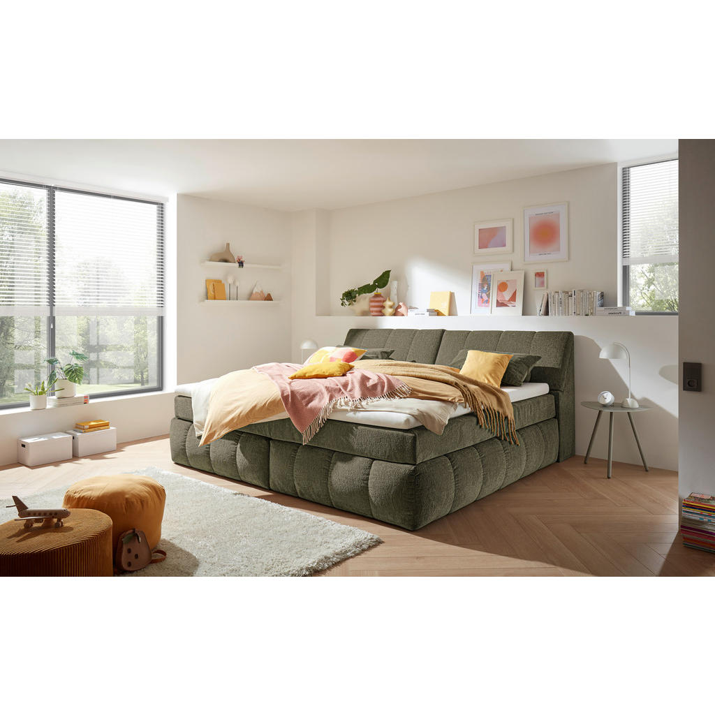 MID.YOU POSTEL BOXSPRING, 240/200 cm, zelená
