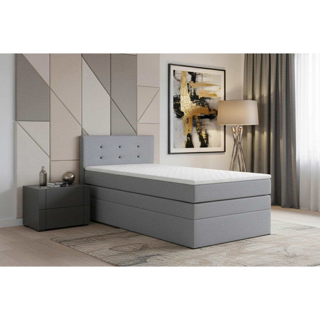 MID.YOU POSTEL BOXSPRING, 90/200 cm, barvy stříbra
