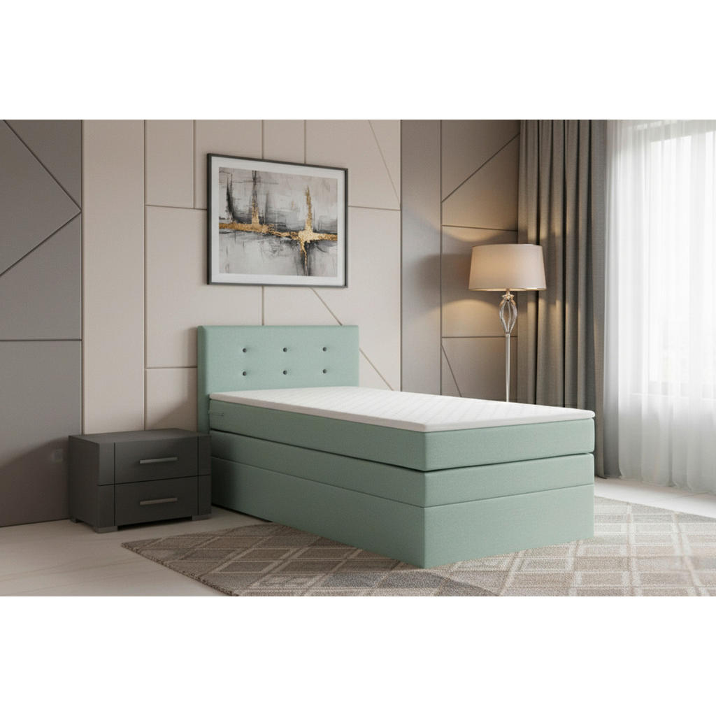 MID.YOU POSTEL BOXSPRING, 90/200 cm, mátově zelená