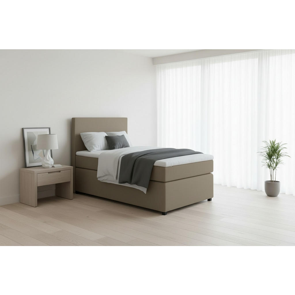 MID.YOU POSTEL BOXSPRING, 90/200 cm, pískové barvy