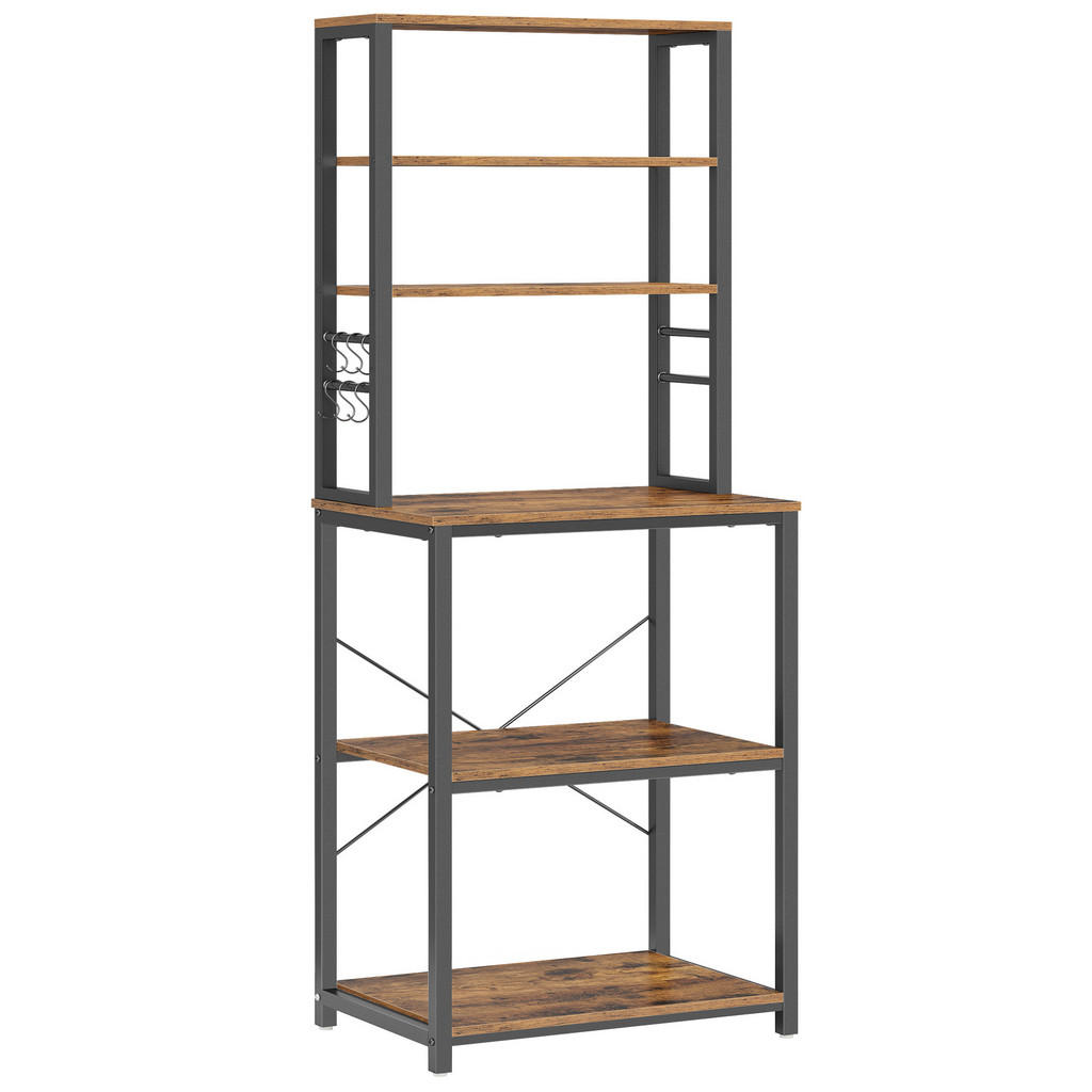 MID.YOU REGÁL, černá, šedavě hnědá, železo, 60/167/40 cm