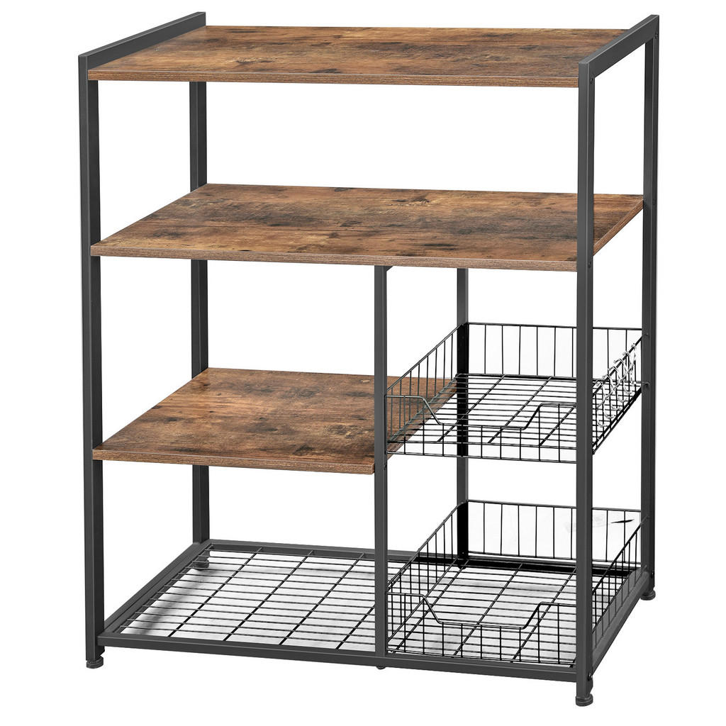 MID.YOU REGÁL, hnědá, černá, železo, 80/35/95 cm