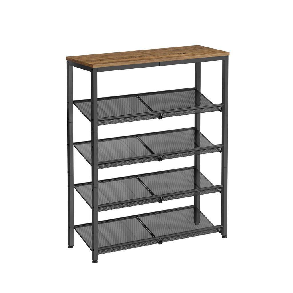 MID.YOU REGÁL NA BOTY, hnědá, černá, 75/93/28 cm