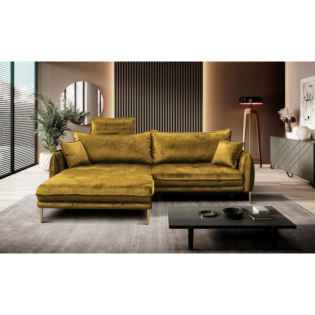 MID.YOU ROHOVÁ SEDAČKA, textil, hořčicově žlutá 1