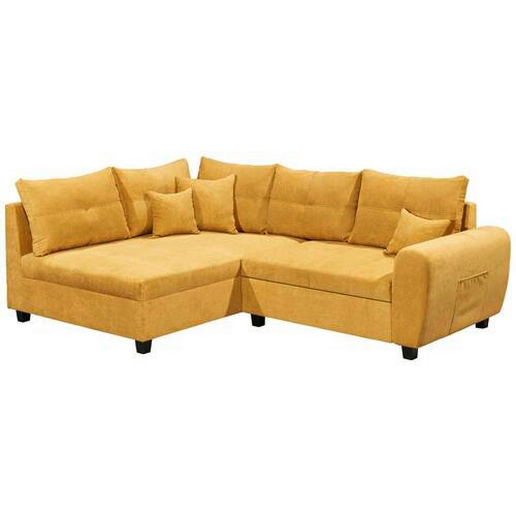MID.YOU ROHOVÁ SEDAČKA, textil, kompozitní dřevo, žlutá 1
