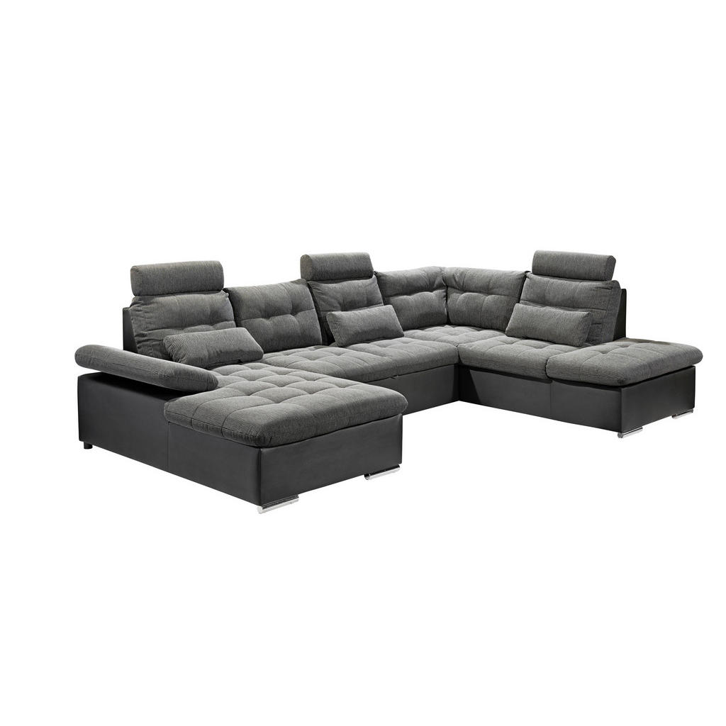 MID.YOU ROHOVÁ SEDAČKA, textil, šedá, černá 1