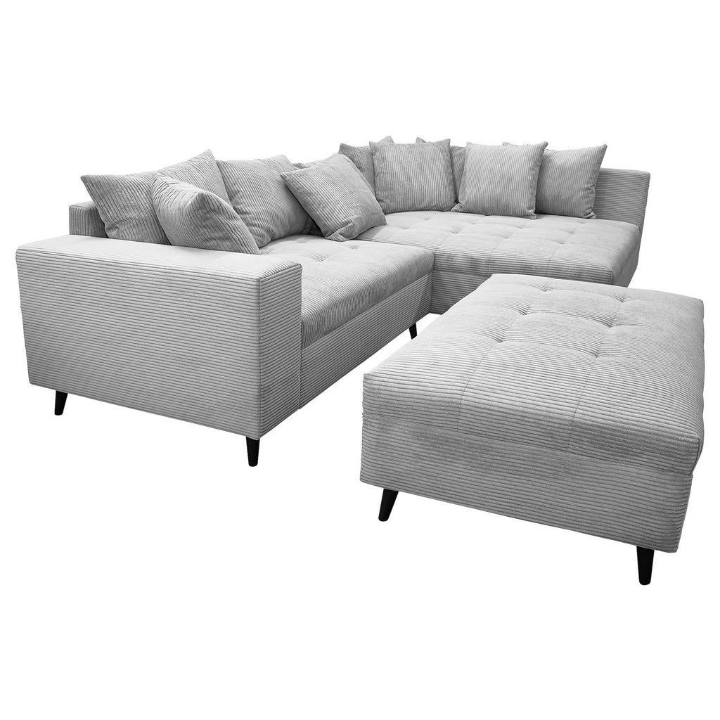 MID.YOU ROHOVÁ SEDAČKA, textil, světle šedá 1