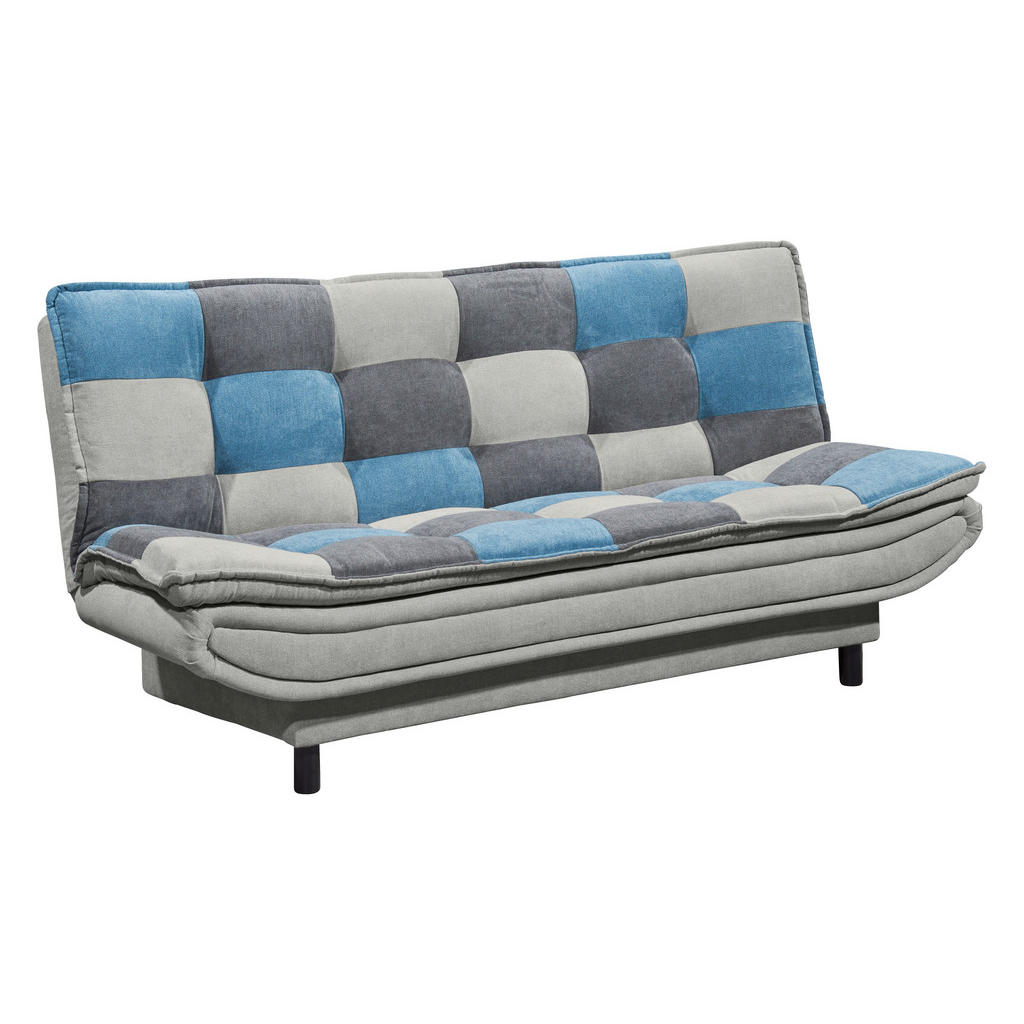 MID.YOU ROZKLÁDACÍ POHOVKA, textil, kompozitní dřevo, modrá, jílová barva, tmavě šedá