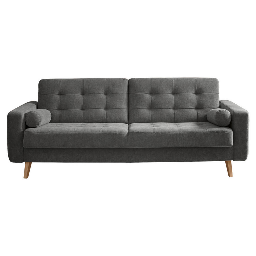 MID.YOU ROZKLÁDACÍ POHOVKA, textil, kompozitní dřevo, šedavě hnědá
