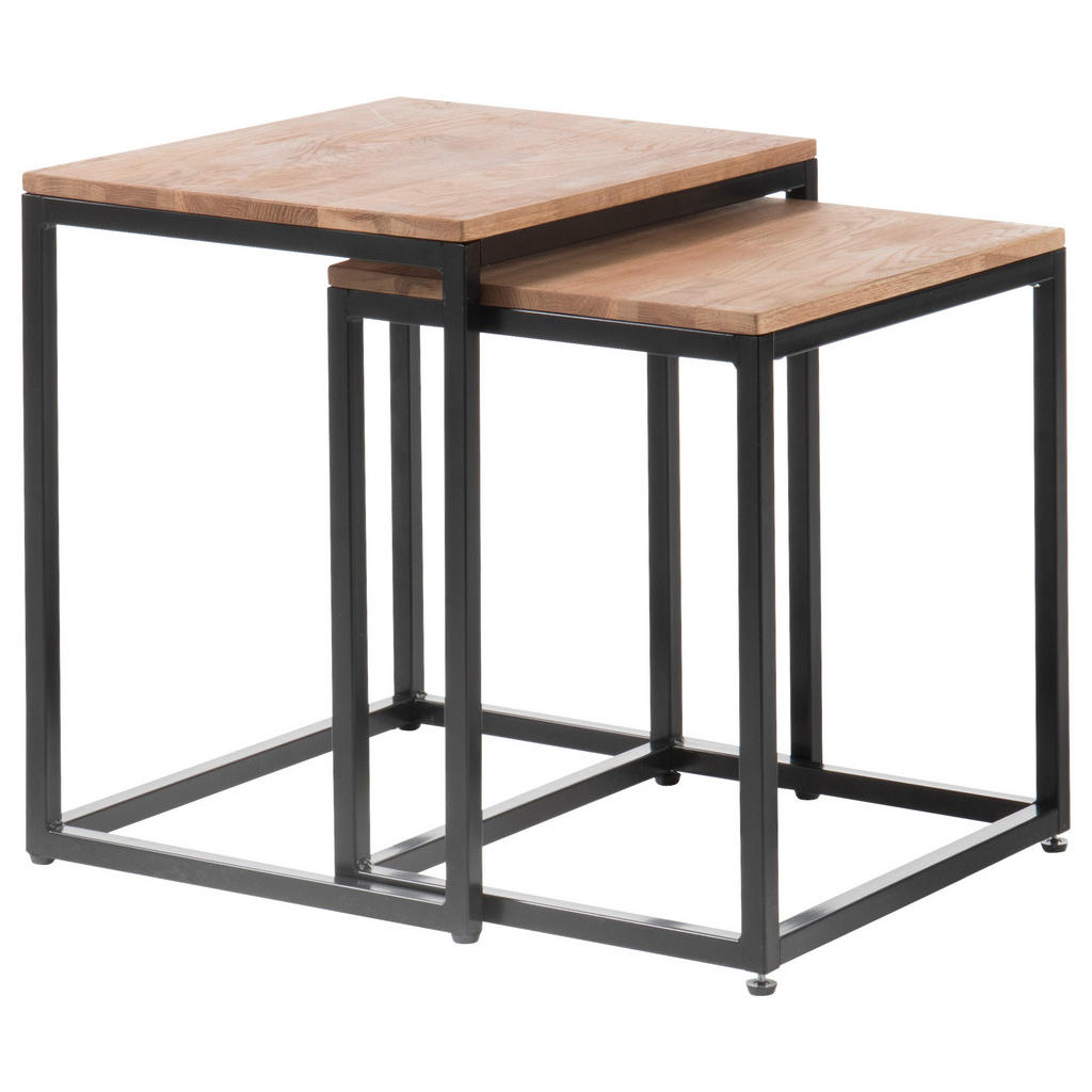 MID.YOU SADA KONFERENČNÍCH STOLKŮ, černá, barvy dubu, dřevo, kov, 50/50/40 cm