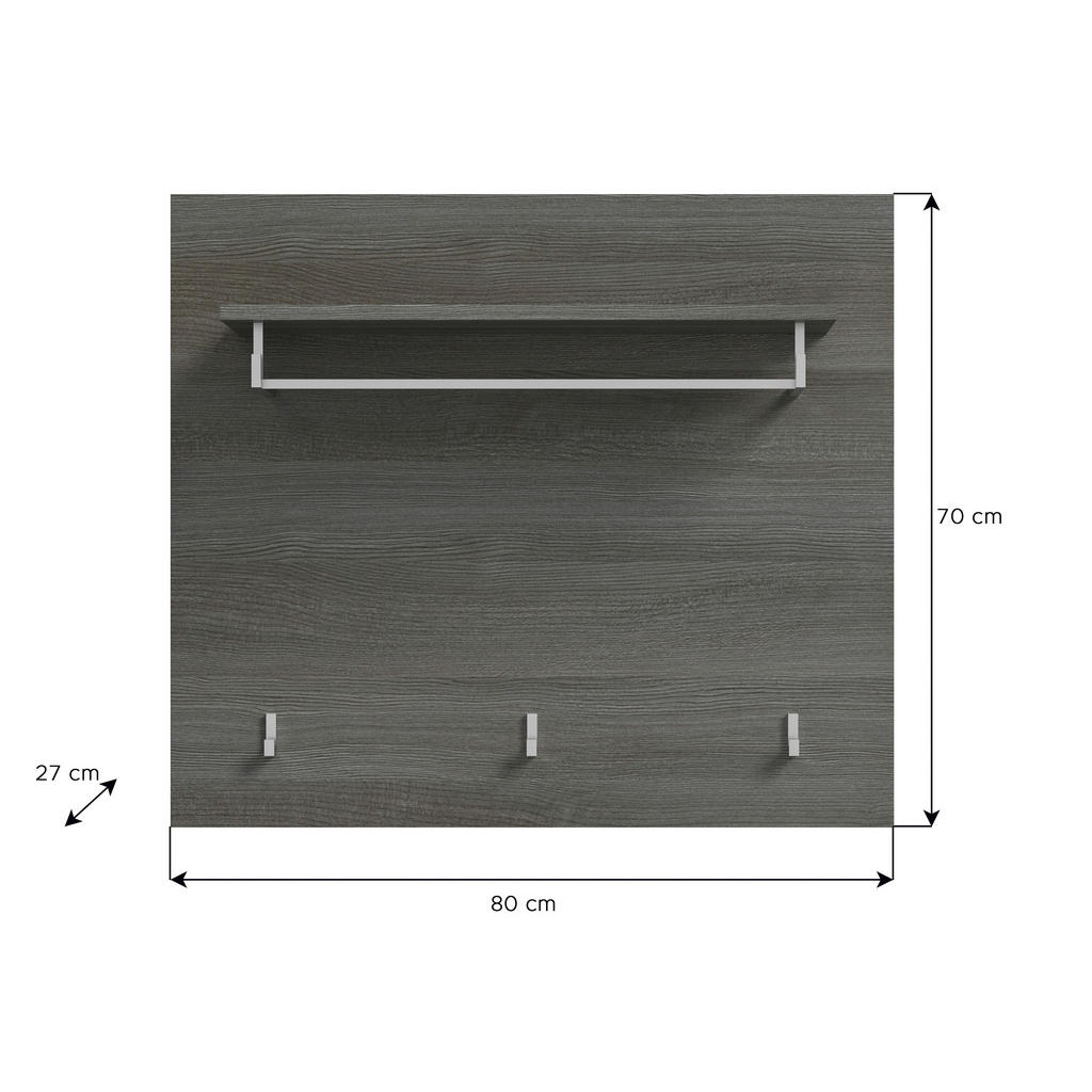 MID.YOU ŠATNÍ PANEL, vysoce lesklá bílá, 80/70/27 cm