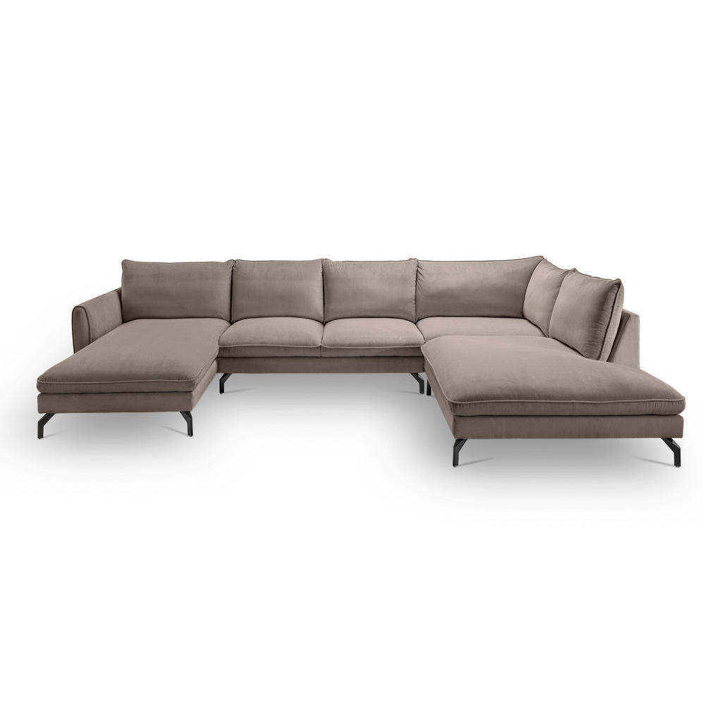 MID.YOU SEDACÍ SOUPRAVA, textil, béžová hnědá