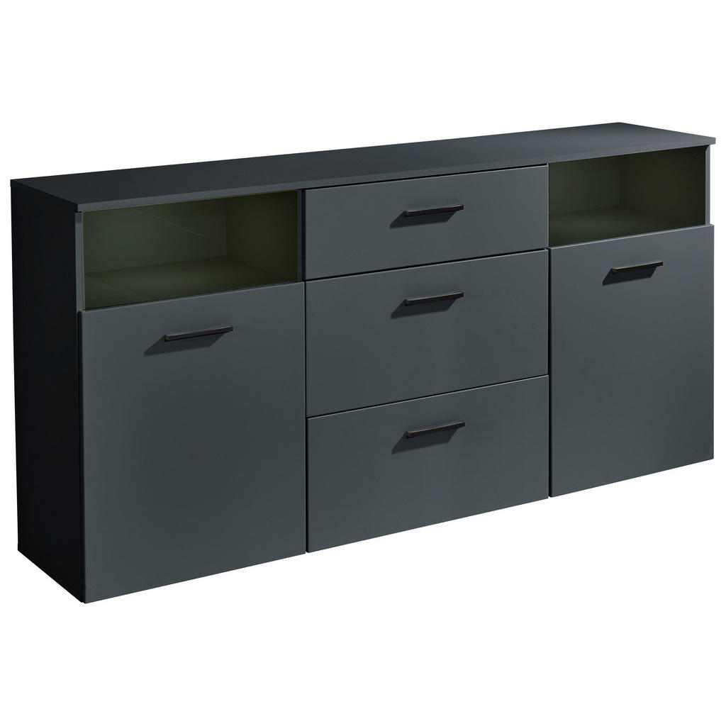 MID.YOU ŠIROKÁ KOMODA, antracitová, 180/86/38 cm