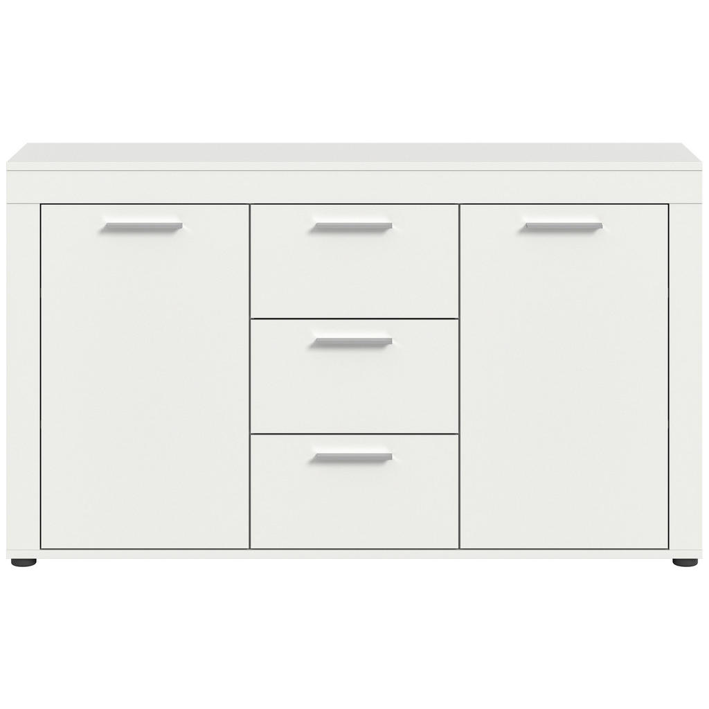 MID.YOU ŠIROKÁ KOMODA, bílá, 125/80/35 cm