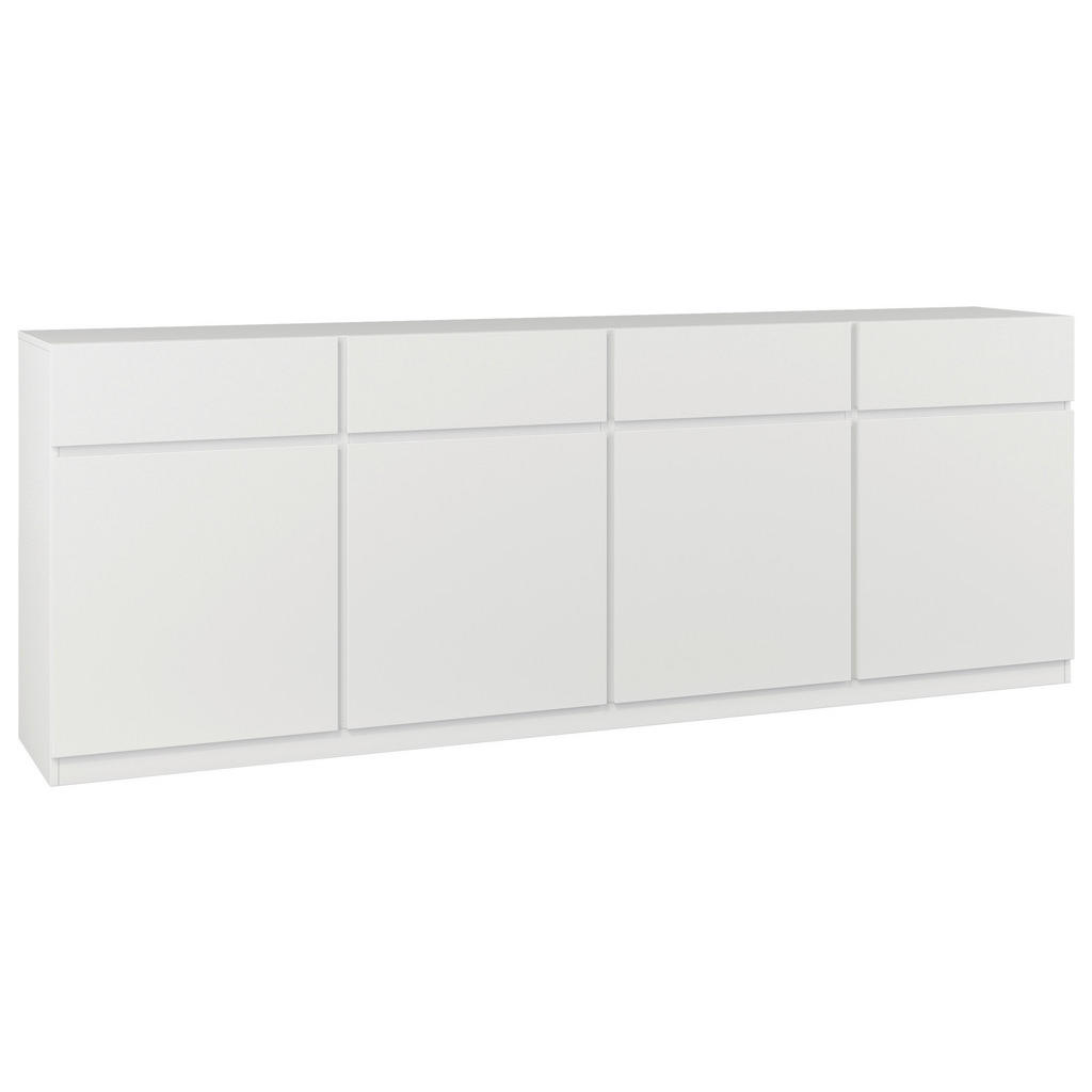 MID.YOU ŠIROKÁ KOMODA, bílá, 224,8/82,4/40 cm