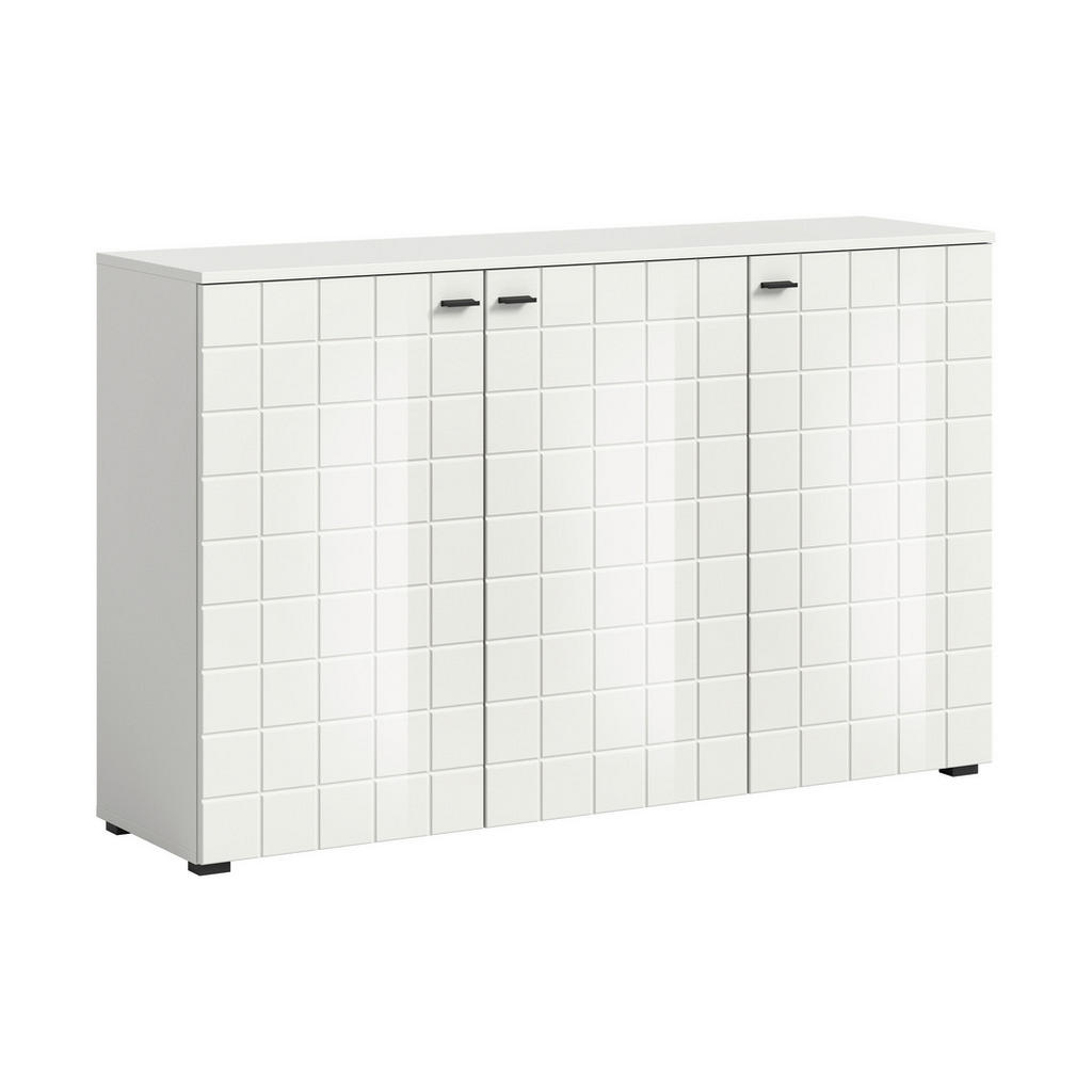 MID.YOU ŠIROKÁ KOMODA, vysoce lesklá bílá, 138/87/37 cm