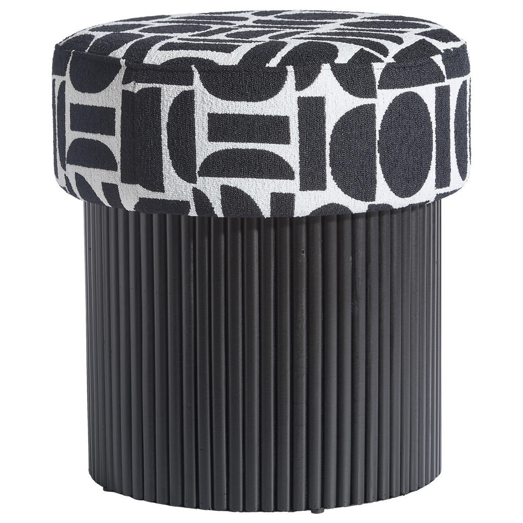 MID.YOU TABURET, textil, kompozitní dřevo, 40/43/40 cm