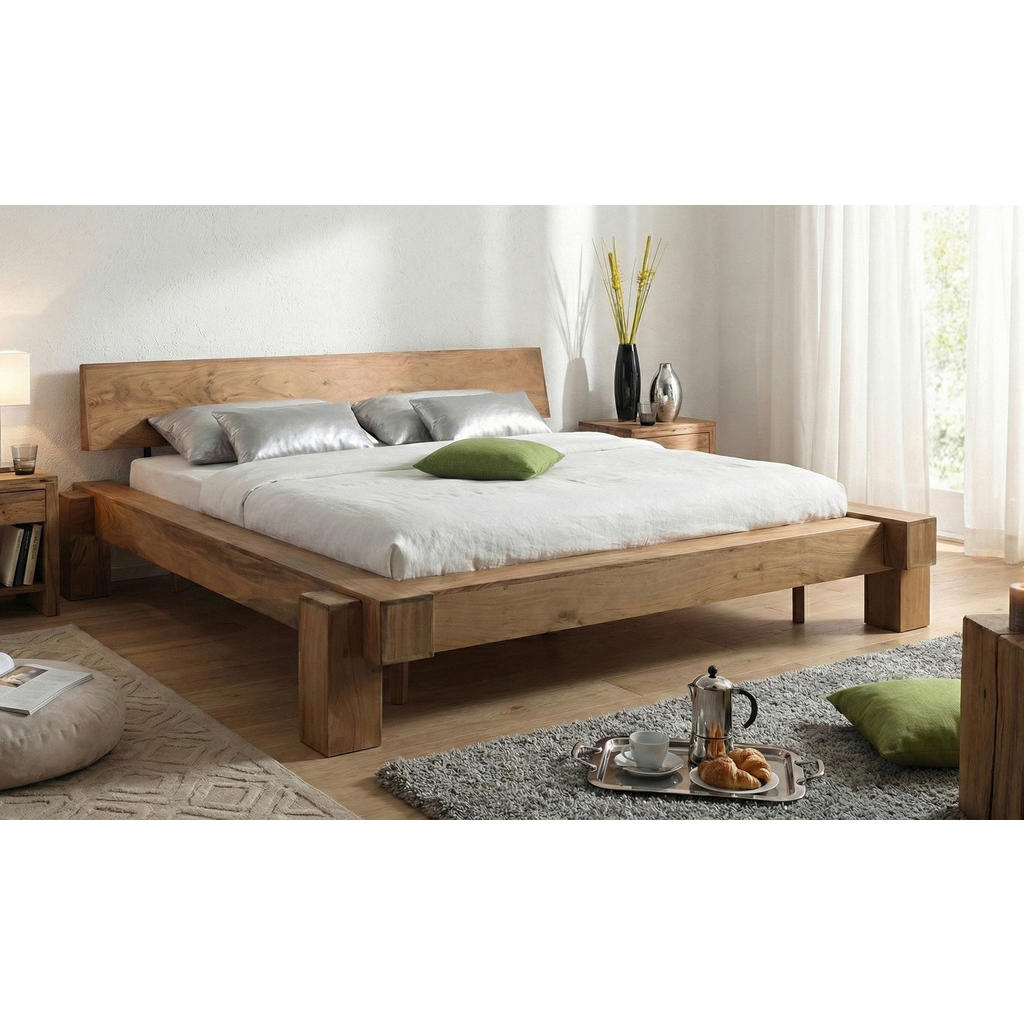 MID.YOU TRÁMOVÁ POSTEL, 200/200 cm, barvy akácie