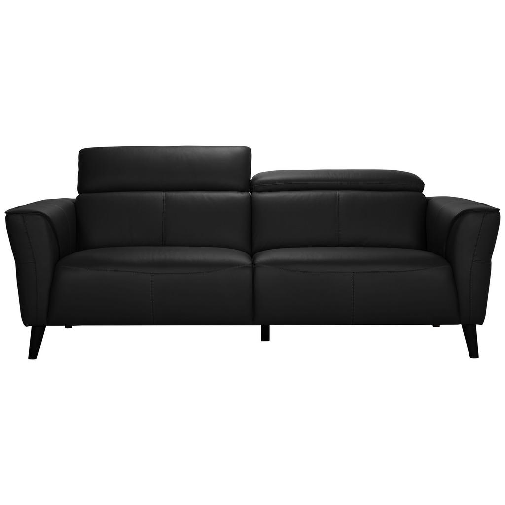 MID.YOU TŘÍMÍSTNÁ POHOVKA, černá, pravá kůže