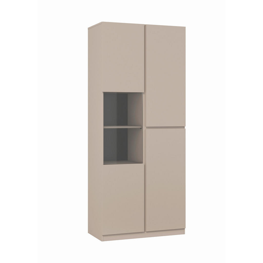 MID.YOU VITRÍNA, šedohnědá, 79,4/187,5/40 cm