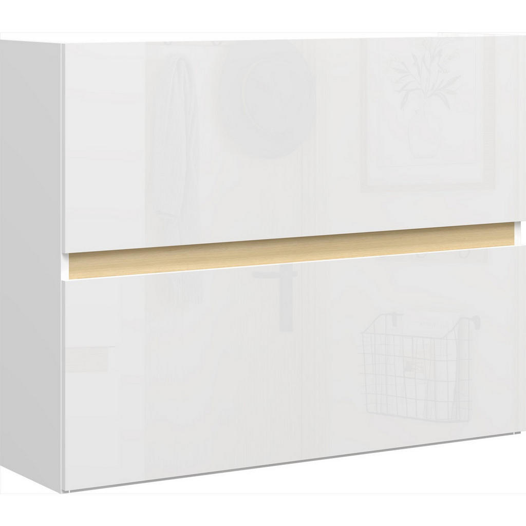 MID.YOU VYKLÁPĚCÍ BOTNÍK, barvy dubu, vysoce lesklá bílá, 104/82/29 cm