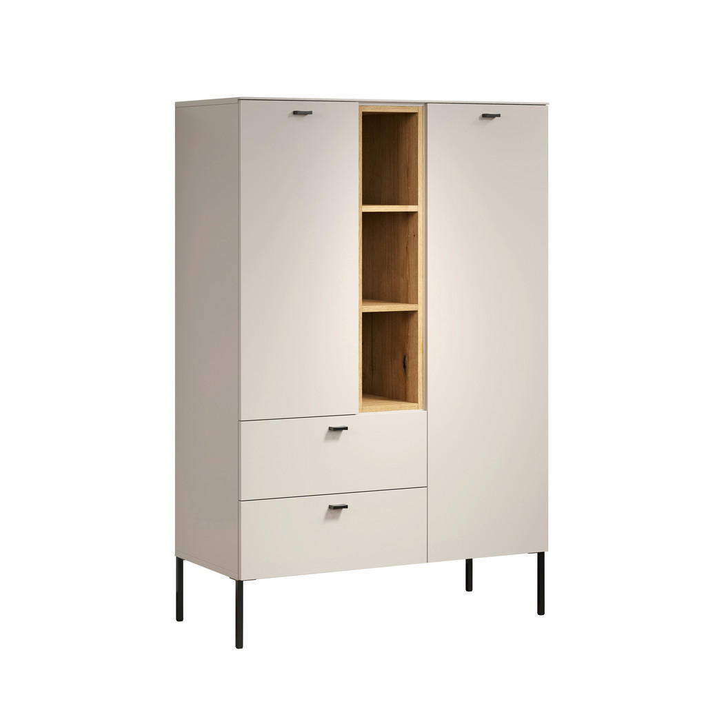 MID.YOU VYSOKÁ KOMODA, barvy dubu, kašmírová, 93/140/42 cm