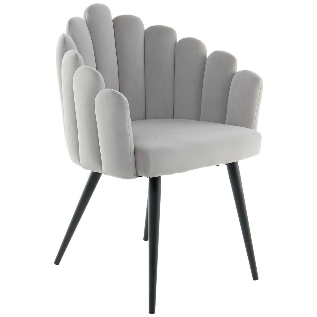 MID.YOU ŽIDLE S PODRUČKAMI, samet, šedá 1