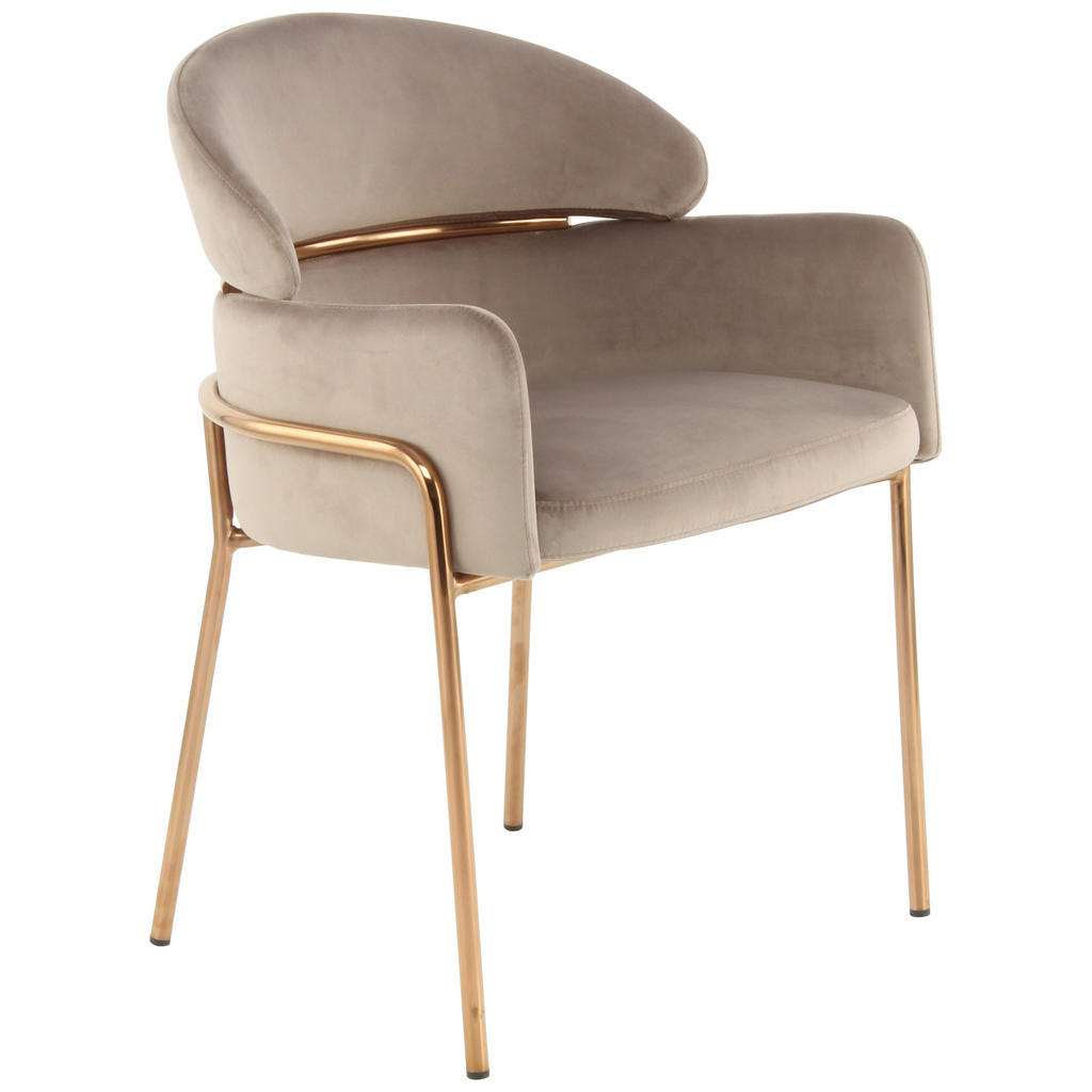 MID.YOU ŽIDLE S PODRUČKAMI, samet, šedohnědá