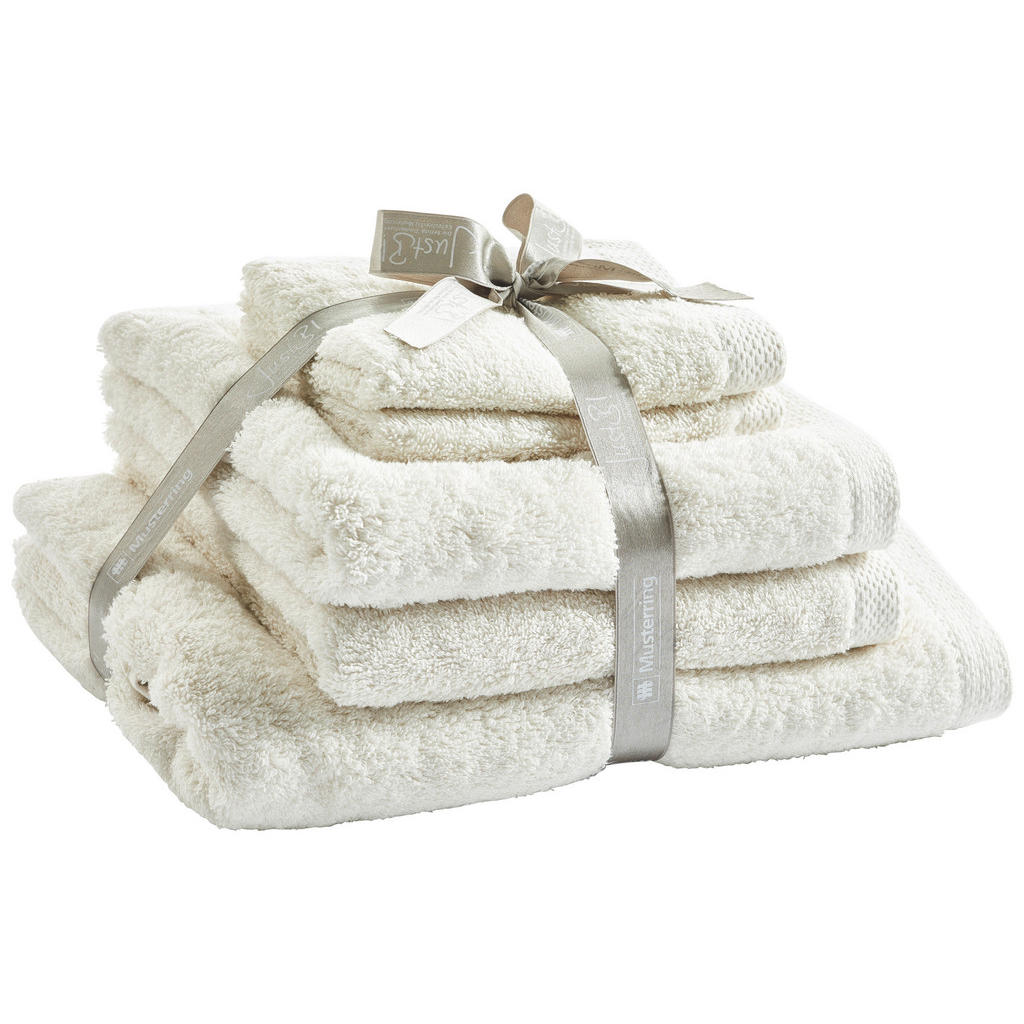 Musterring SADA RUČNÍKŮ A OSUŠEK, krémová, bílá