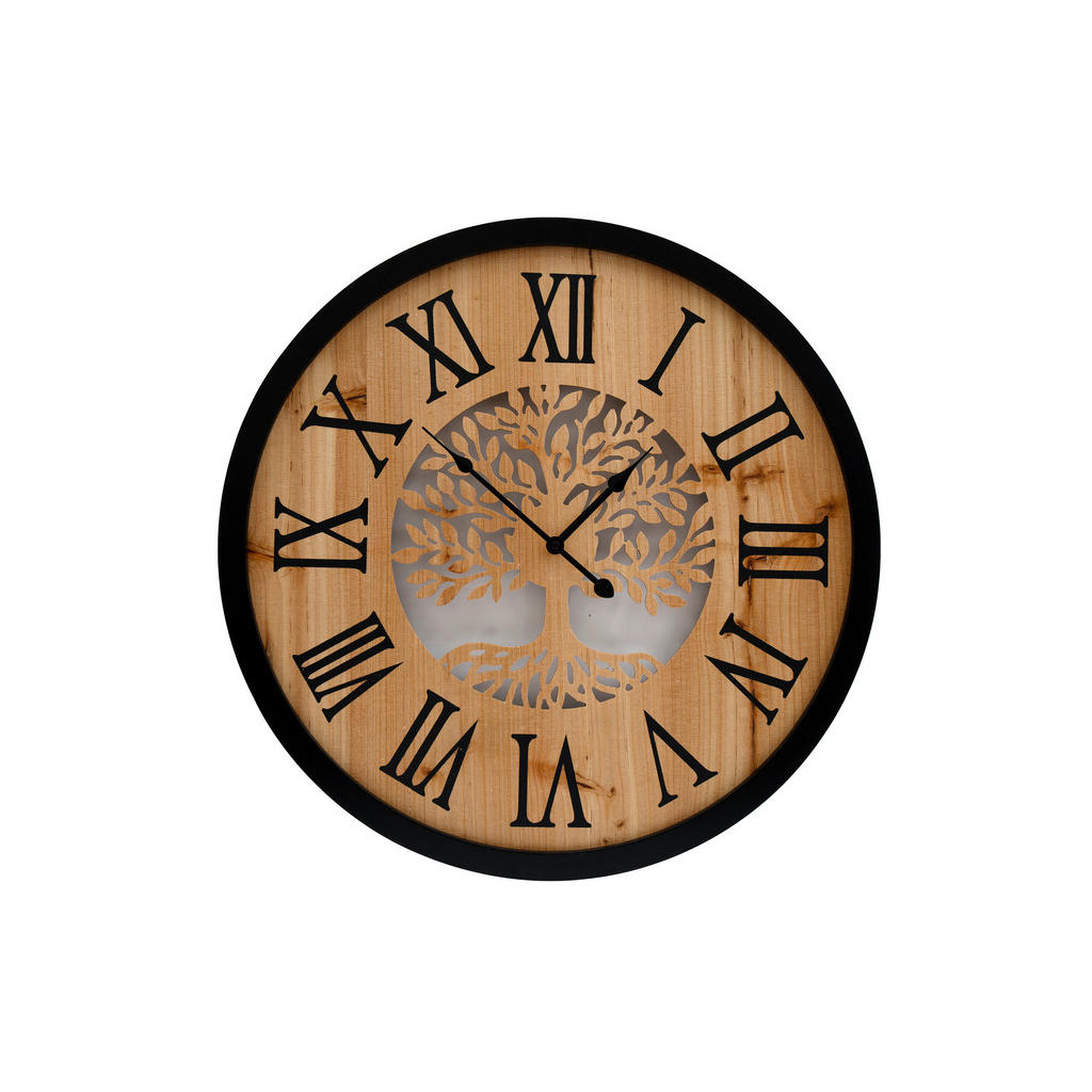 NÁSTĚNNÉ HODINY hnědá, černá 60 cm