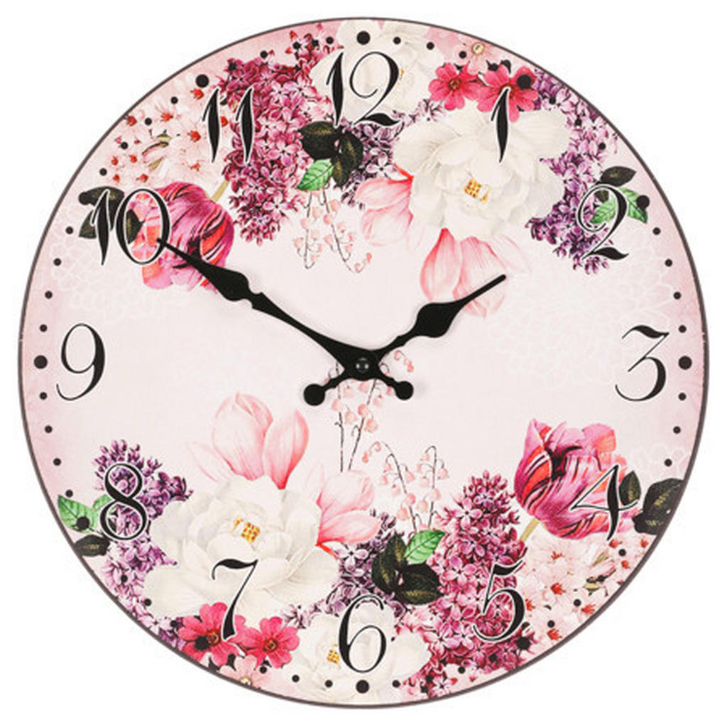 NÁSTĚNNÉ HODINY pink 34 cm