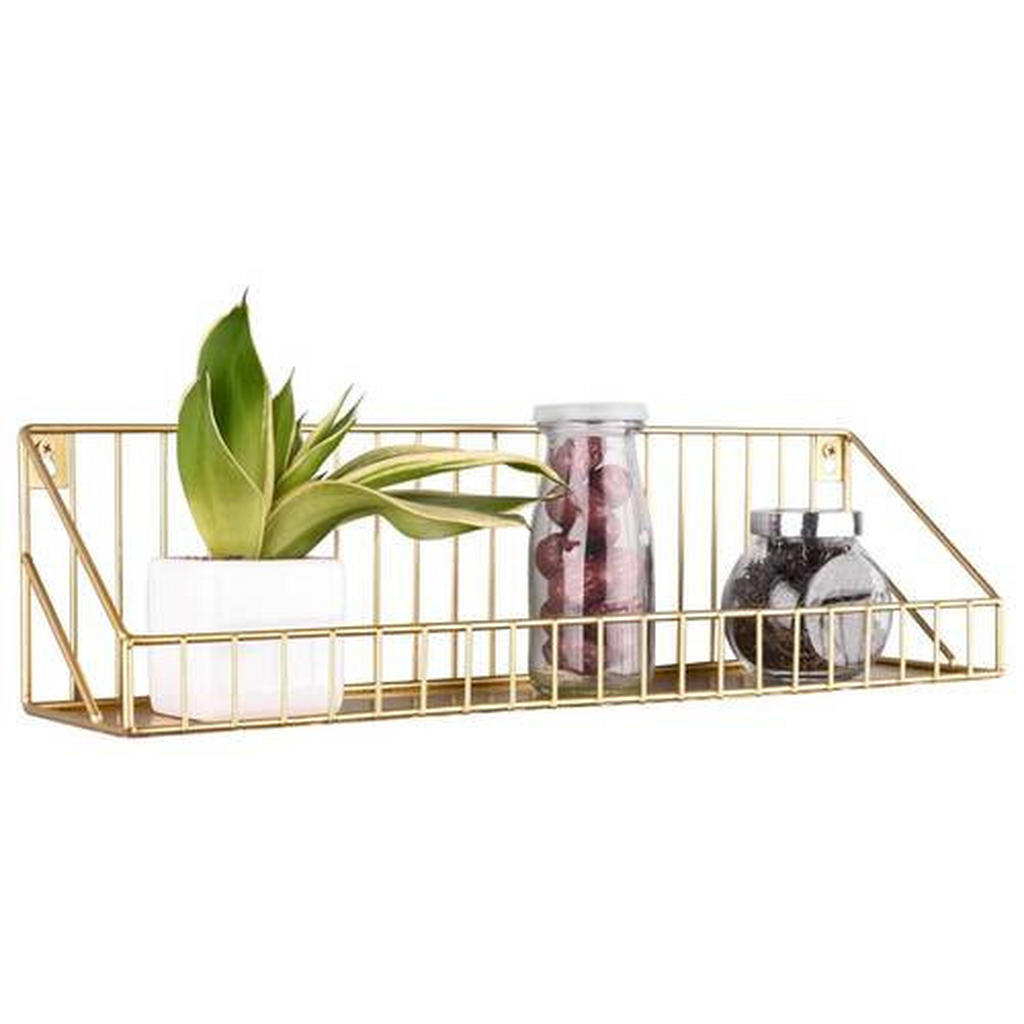 NÁSTĚNNÝ REGÁL, barvy zlata, 45/11/11 cm