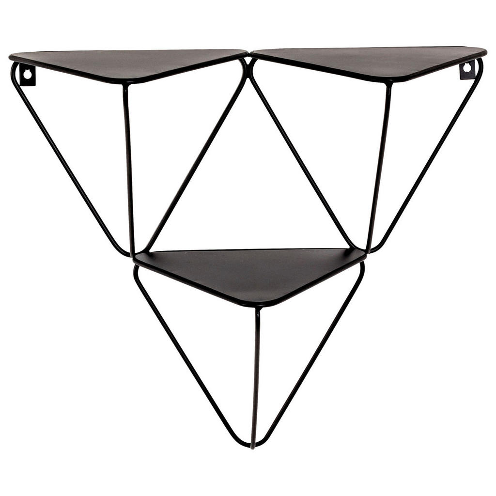 NÁSTĚNNÝ REGÁL, černá, 48/42/22 cm