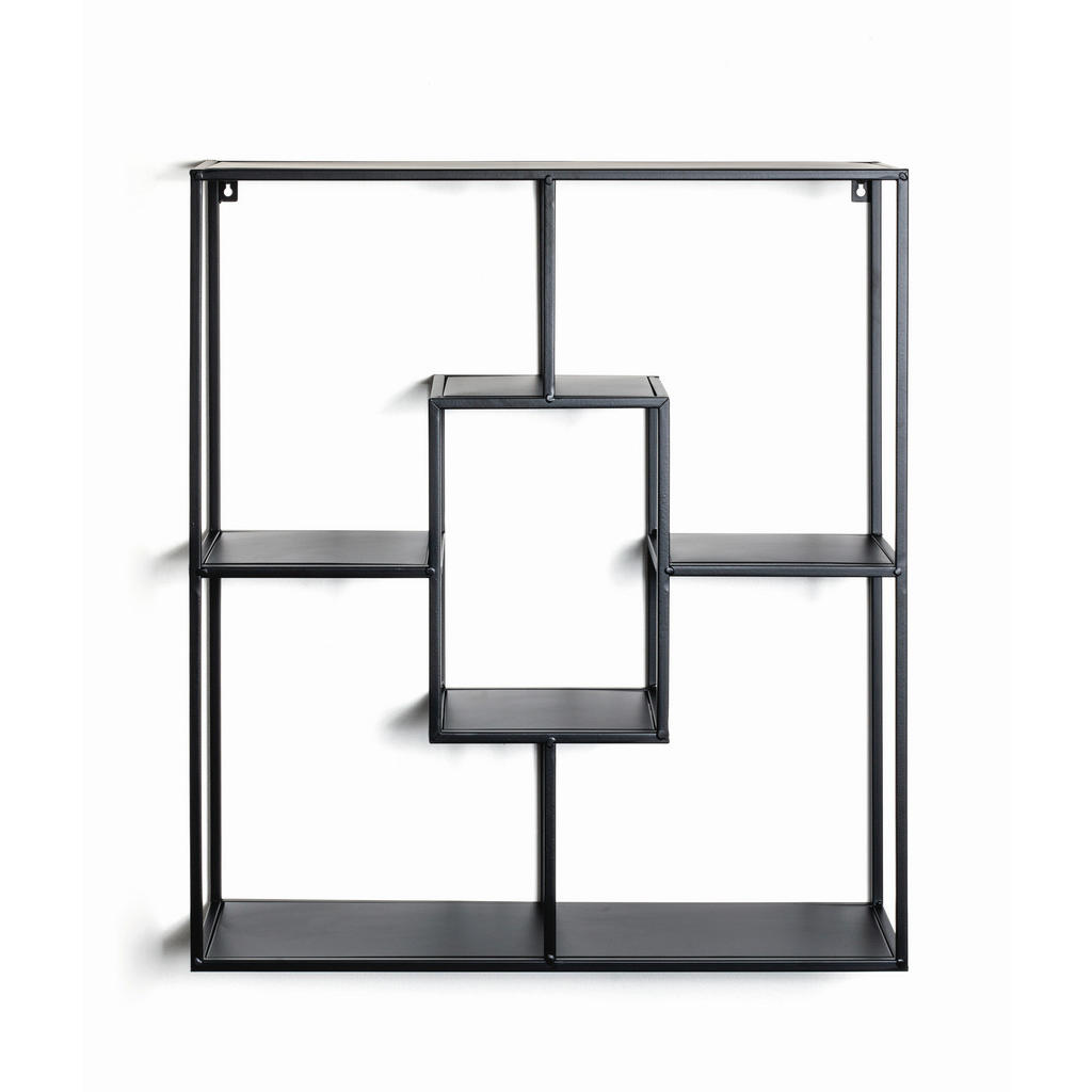 NÁSTĚNNÝ REGÁL, černá, 60/70/18 cm