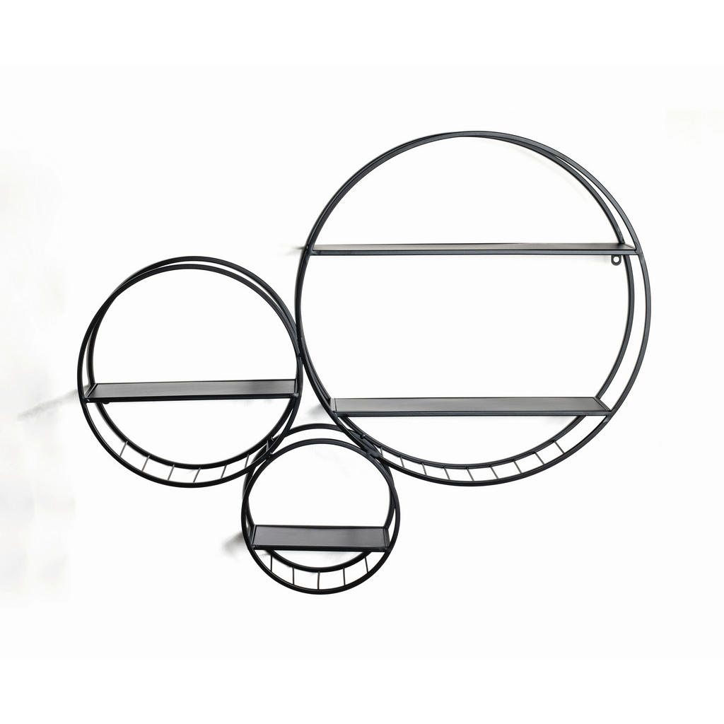 NÁSTĚNNÝ REGÁL, černá, 90/73/15 cm