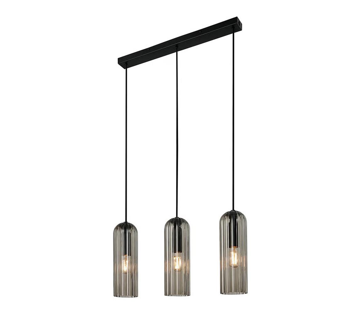 Nordlux - Lustr na lanku MIELLA 3xE27/25W/230V černá/kouřová 2412533047