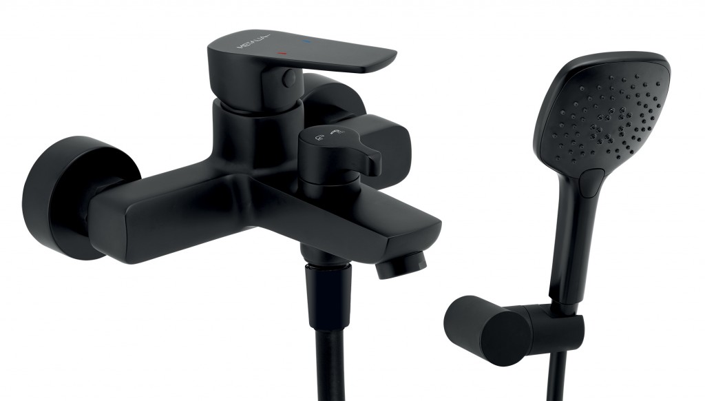 NOVASERVIS Vanová nástěnná baterie METALIA 58 ECO, 150 mm, černá 58020,5
