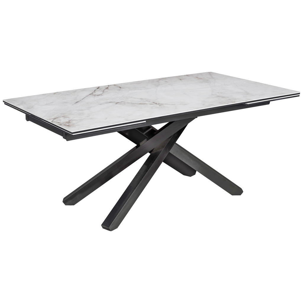 Novel JÍDELNÍ STŮL, černá, bílá, 180-280/98/76 cm
