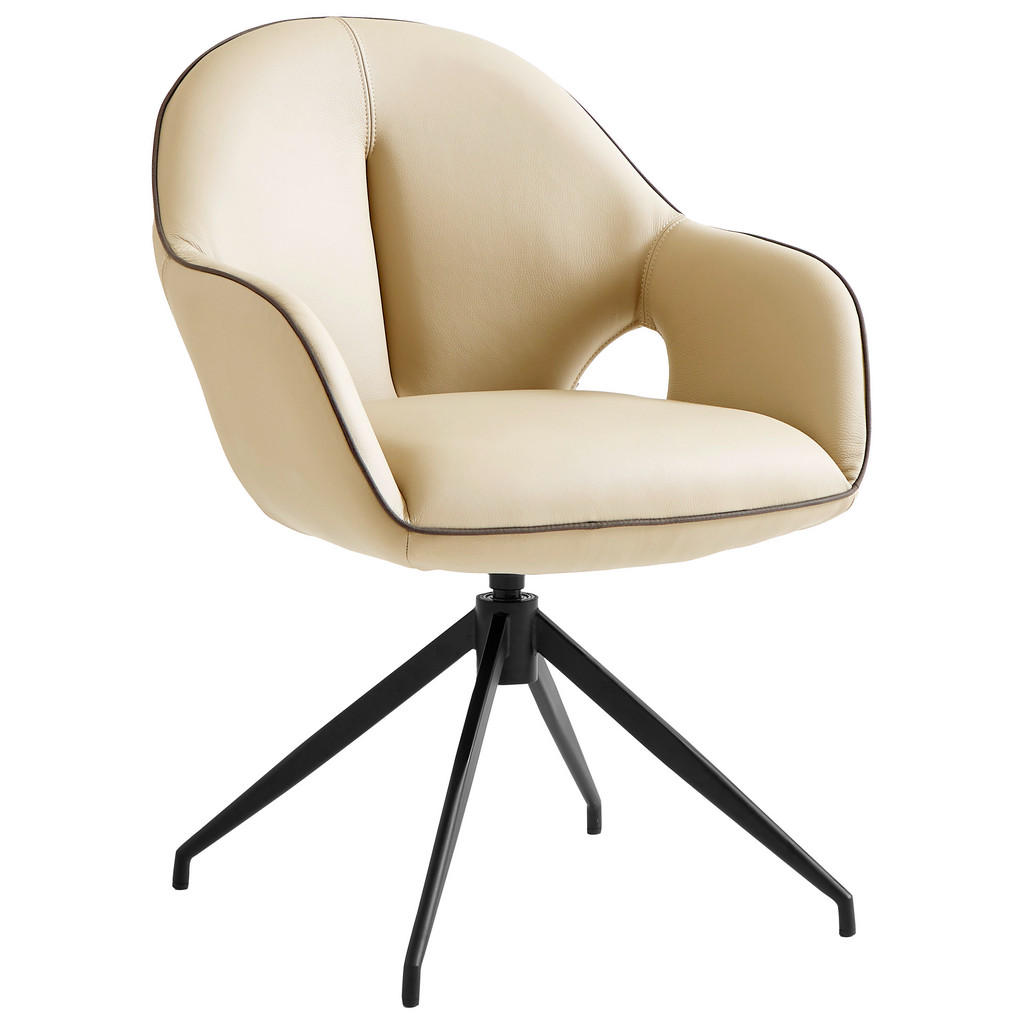 Novel ŽIDLE S PODRUČKAMI, železo, krémová, černá