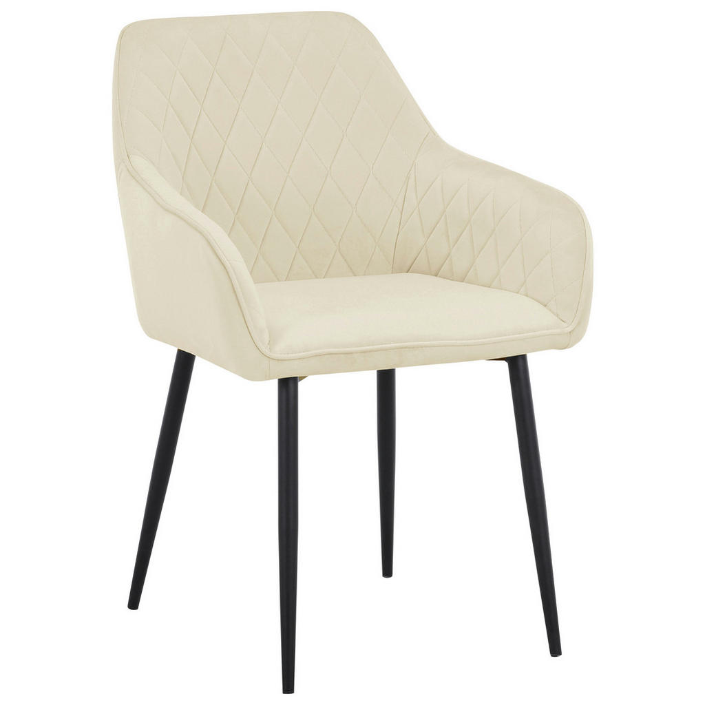 Novel ŽIDLE S PODRUČKAMI, železo, samet, krémová, černá