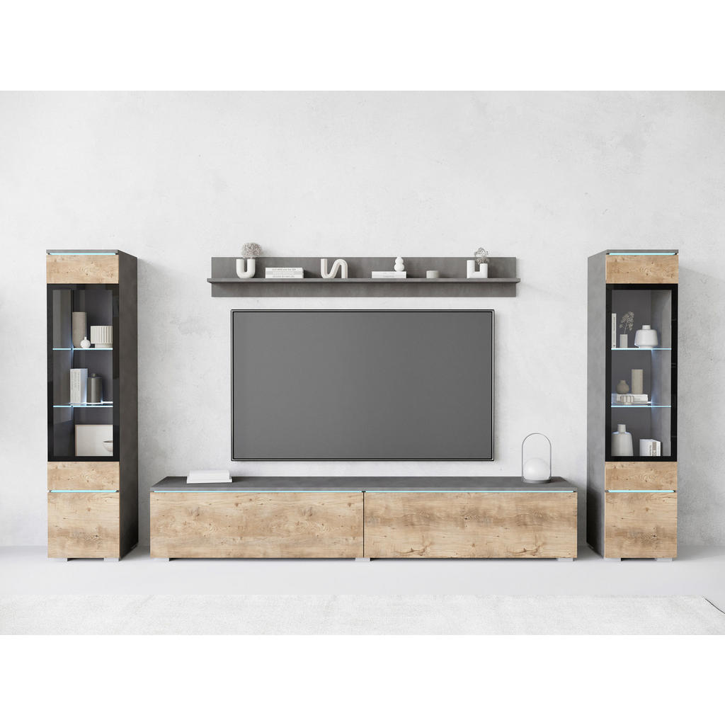 OBÝVACÍ STĚNA antracitová, barvy dubu košíčkatého