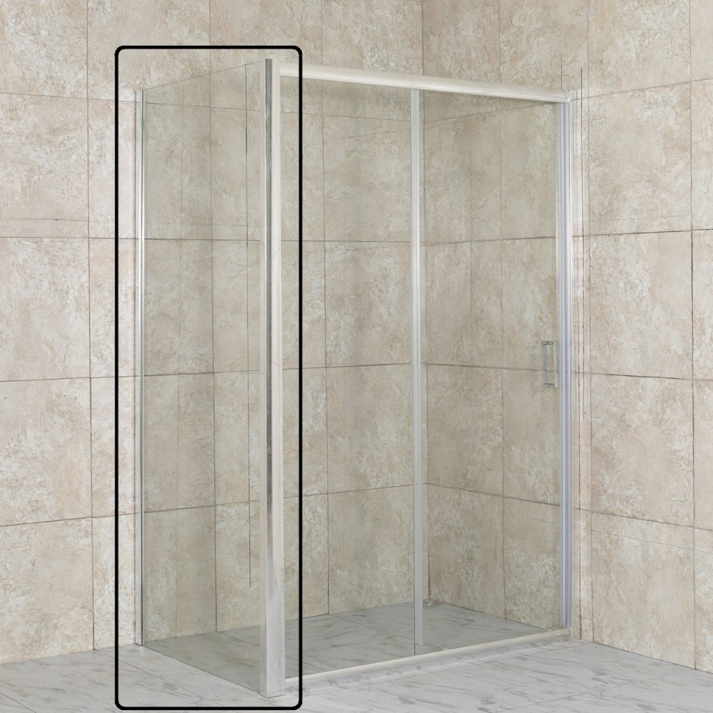 OLSEN SPA Pevná stěna RUTIS Barva rámu Hliník leštěný, Rozměr A 80, Směr zavírání Univerzální Levé / Pravé, Výplň Čiré bezpečnostní sklo 6 mm OLBFIXGLA80CC