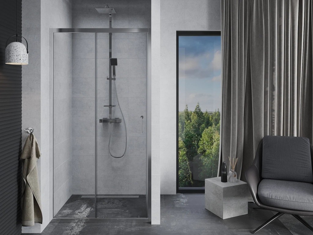 OLSEN SPA Sprchové dveře do niky TREOS Barva rámu Hliník leštěný, Rozměr A 100, Směr zavírání Univerzální Levé / Pravé, Výplň Čiré bezpečnostní sklo 6 mm OLBENW102710CC