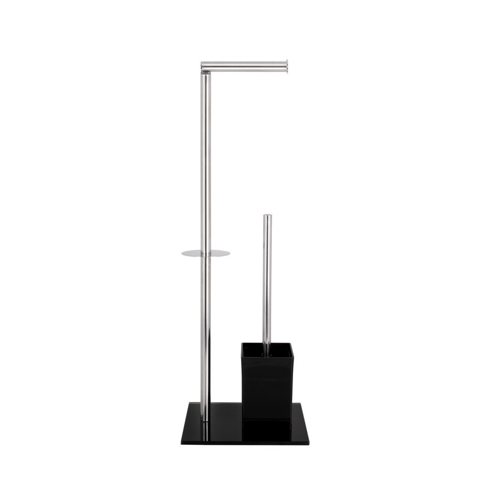 OLSEN SPA WC štětka + držák papíru, nerez a černá barva KD02071617