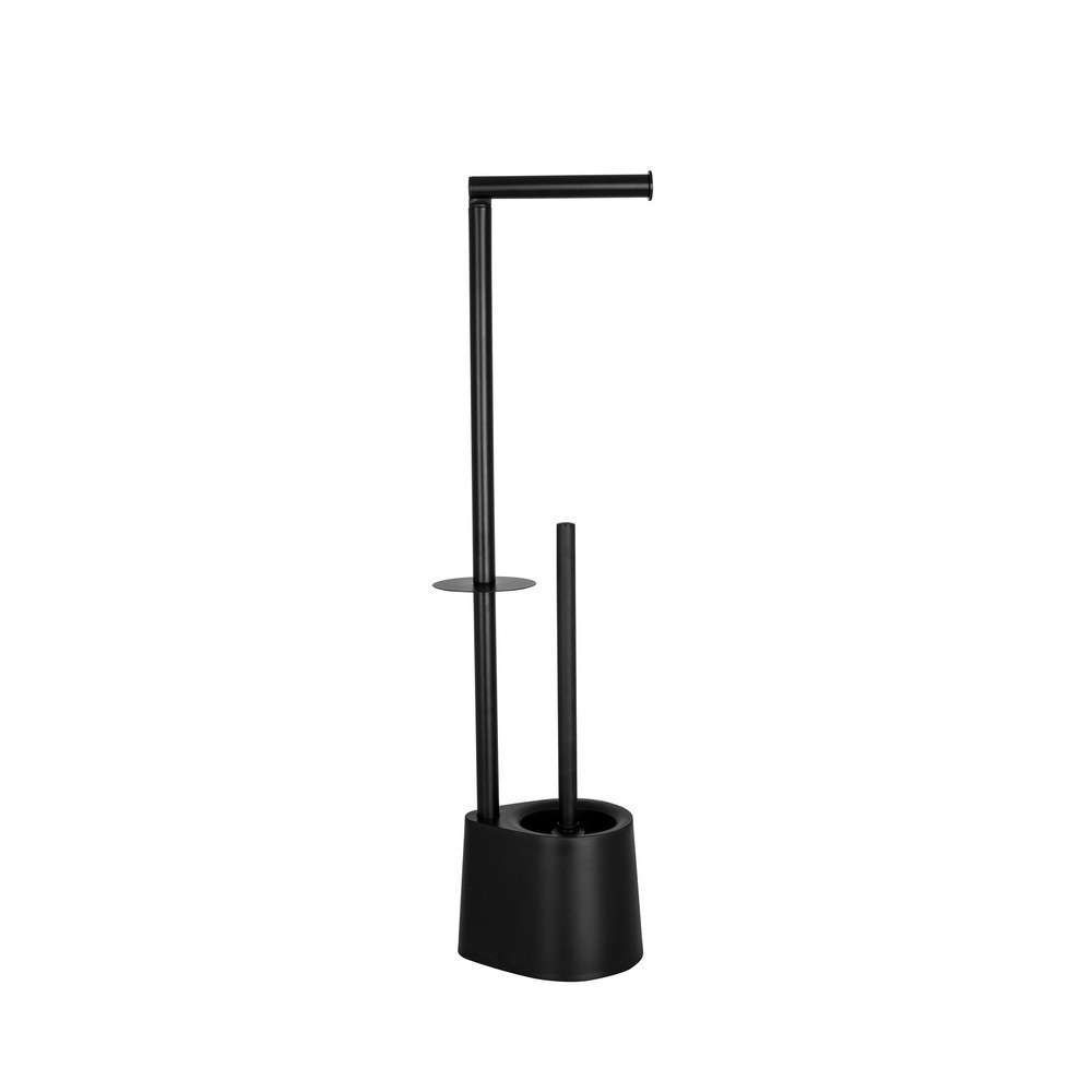 OLSEN SPA WC štětka + držák papíru, nerez černá KD02071616
