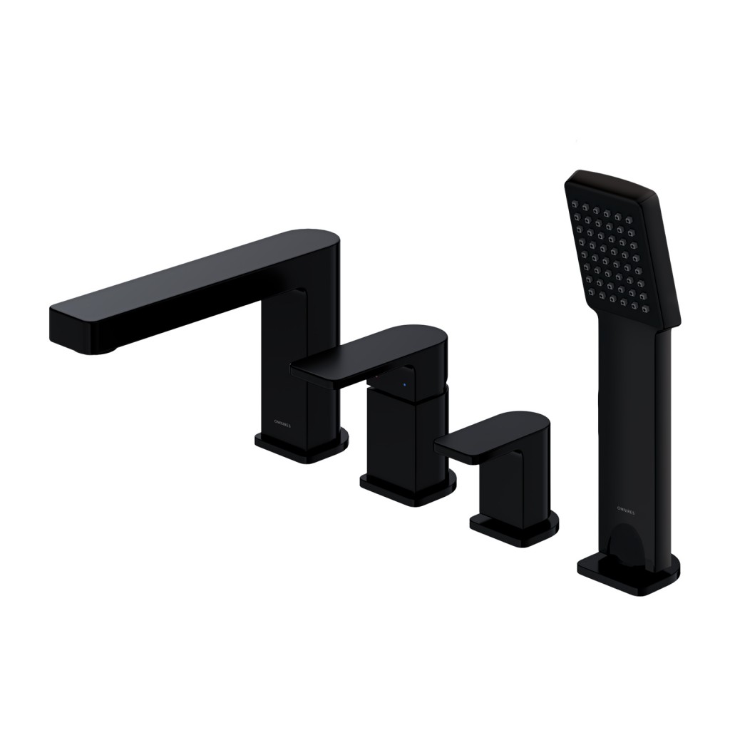 OMNIRES BARETTI vanová baterie 4-otvorová černá mat /BLM/ BA7832BL