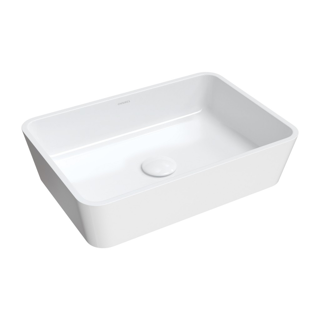 OMNIRES PARMA M+ umyvadlo na desku, 50 x 35 cm bílá lesk /BP/ PARMAUNBP