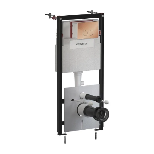 OMNIRES SET: STRONGFRAME stavební rám pod omítku s ECO spláchnutím + MINIMAL tlačítko spláchnutí, měď lesklá STFWCECO1M-RCP