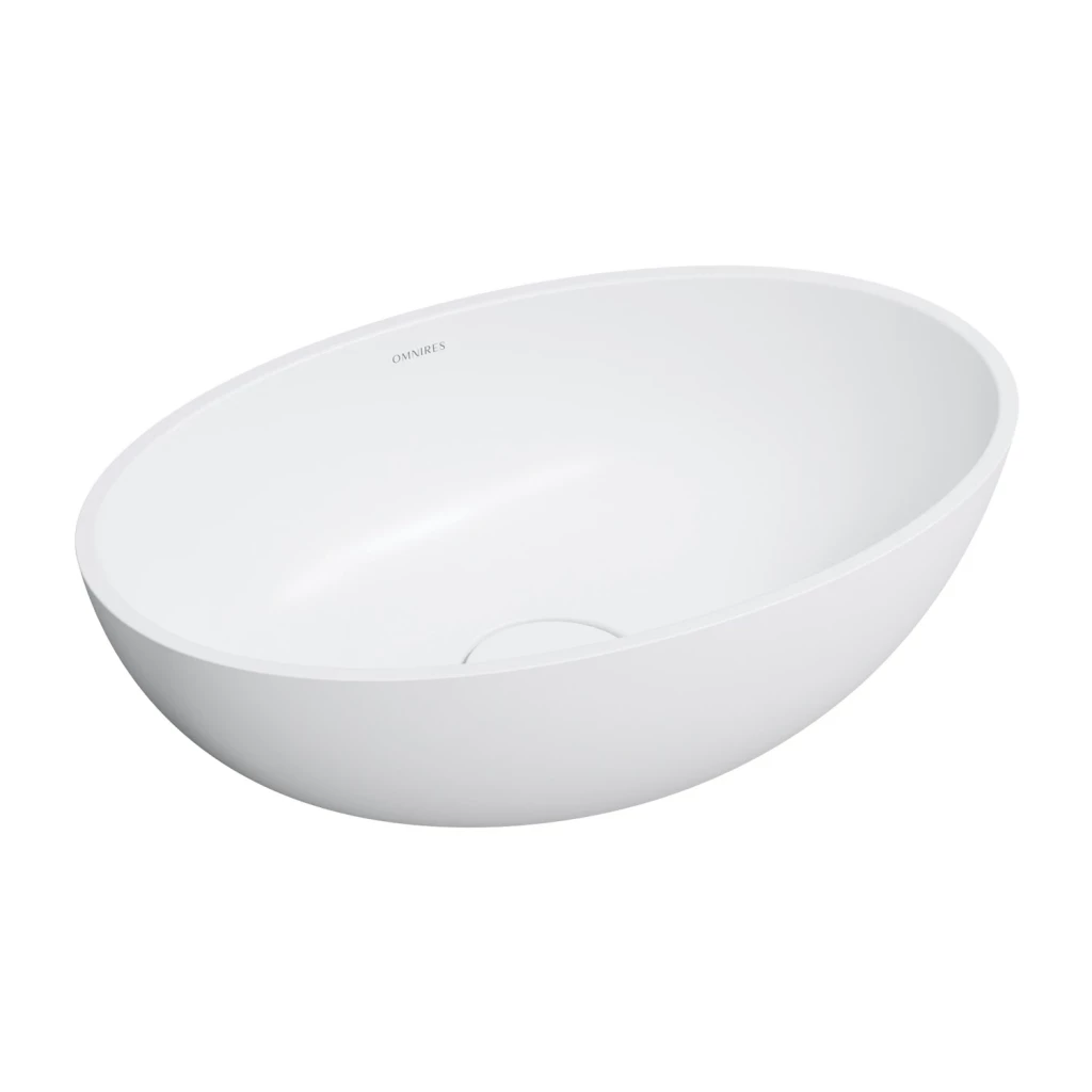 OMNIRES SHELL M+ umyvadlo na desku, 50 x 32 cm, bílá mat SHELL500UNBM
